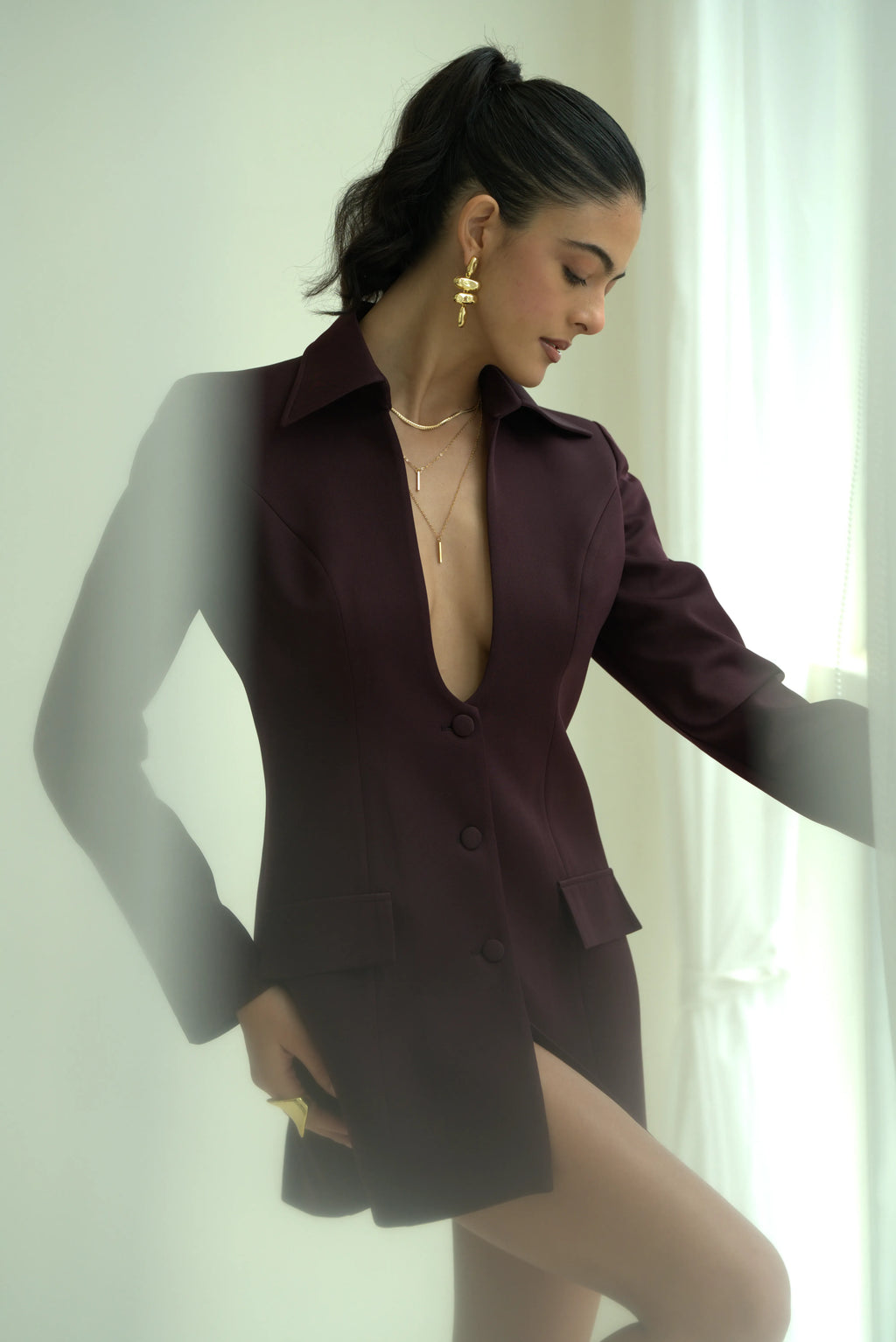 The Plum Noir Blazer Dress