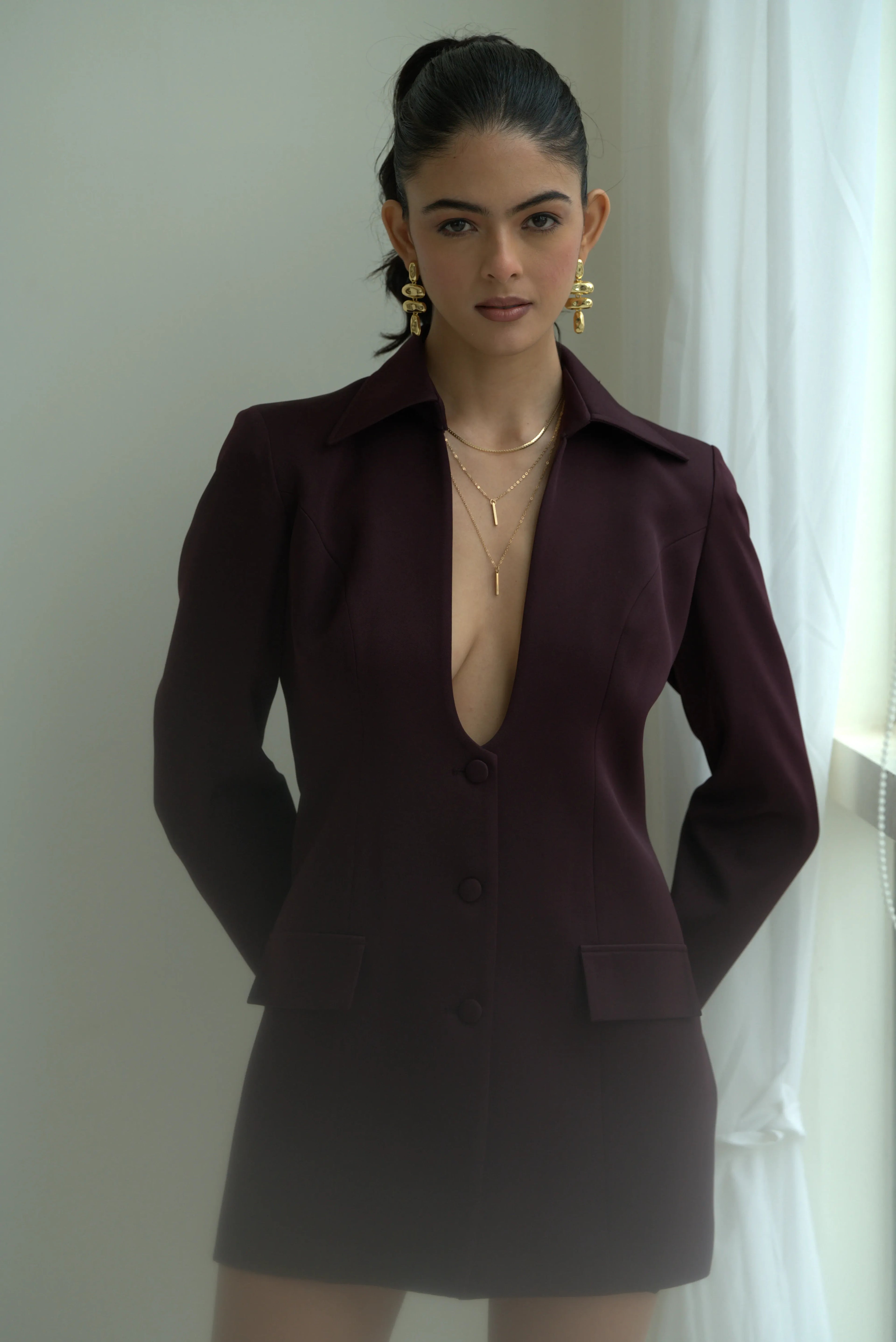 The Plum Noir Blazer Dress